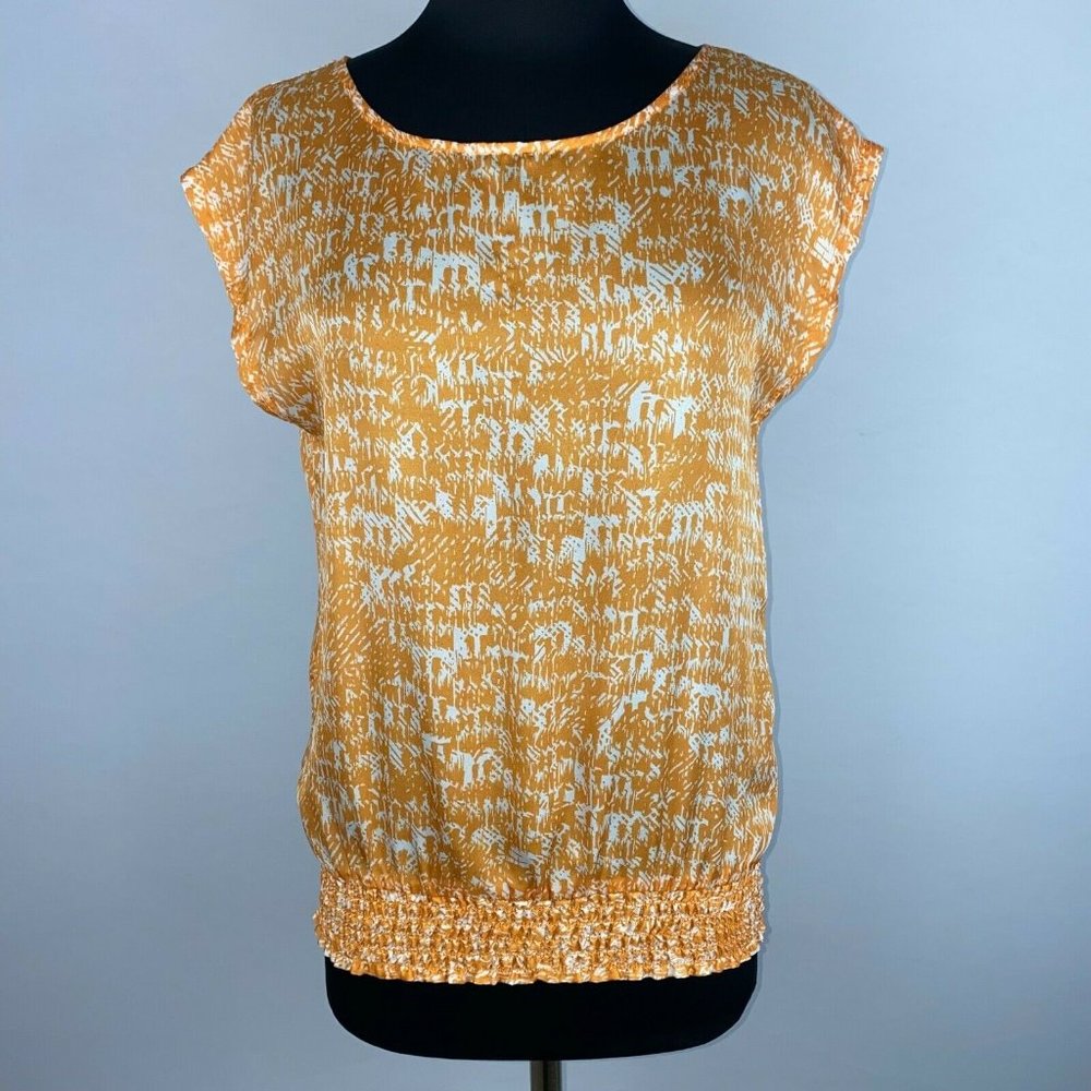 Banana Republic Factory S Patterned Blouse Elasticized Hem